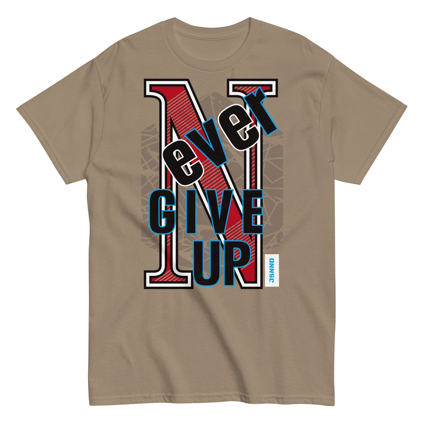 Never give up classic tee