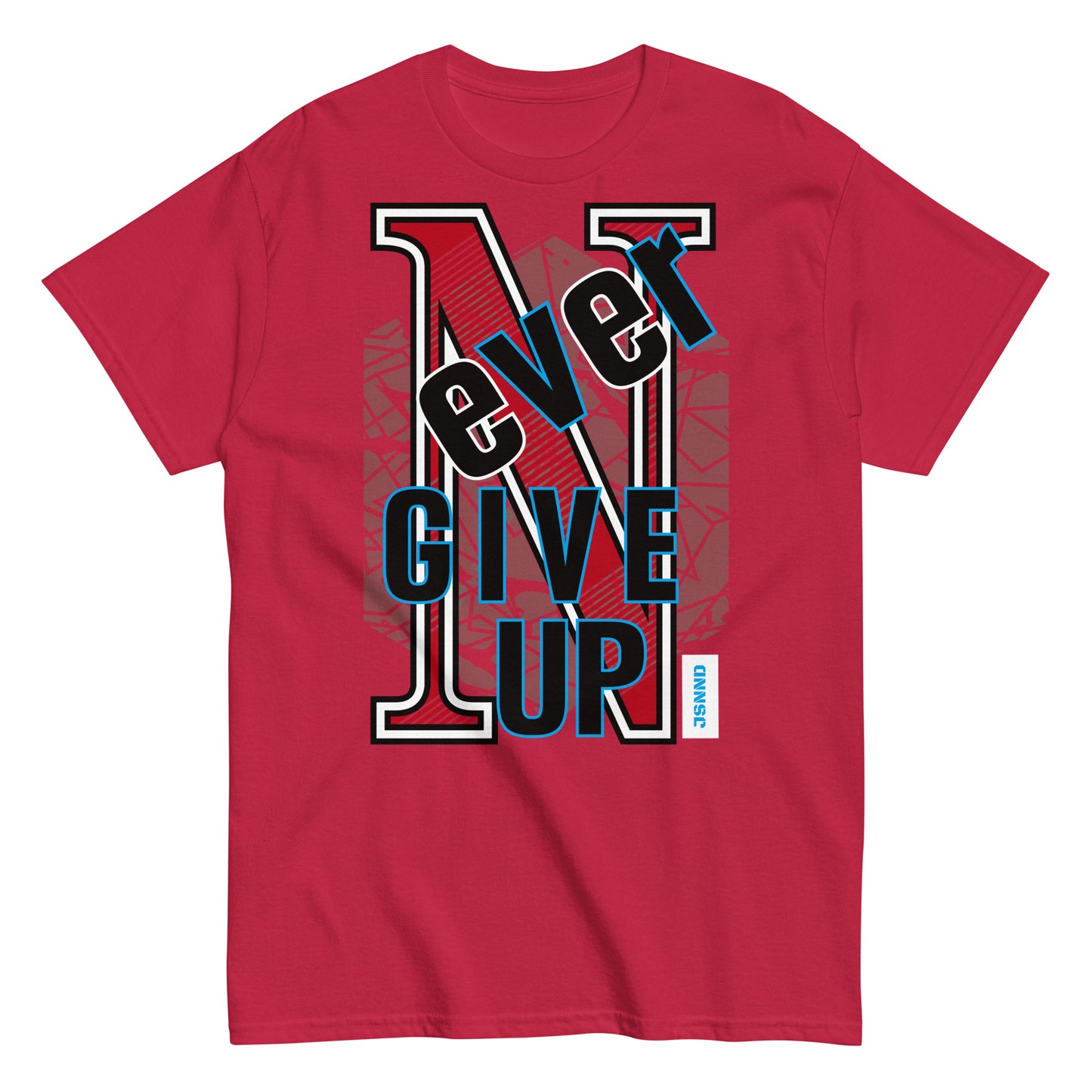 Never give up classic tee