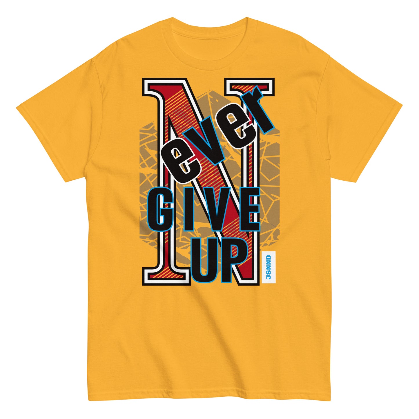 Never give up classic tee