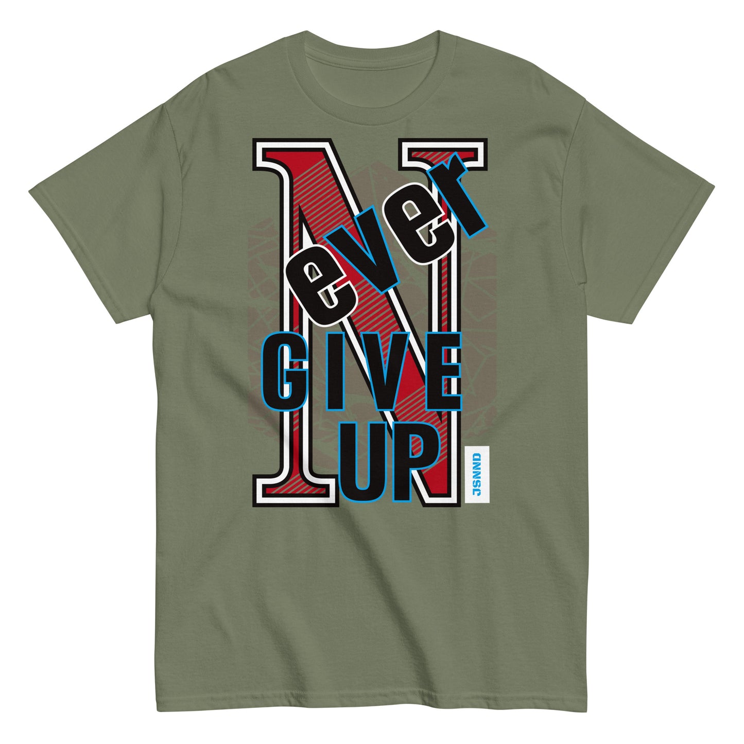 Never give up classic tee