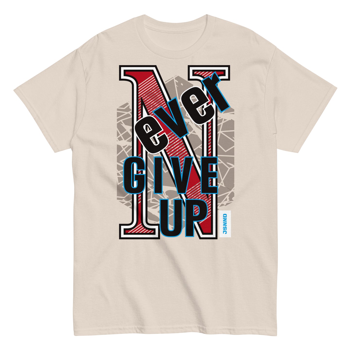 Never give up classic tee