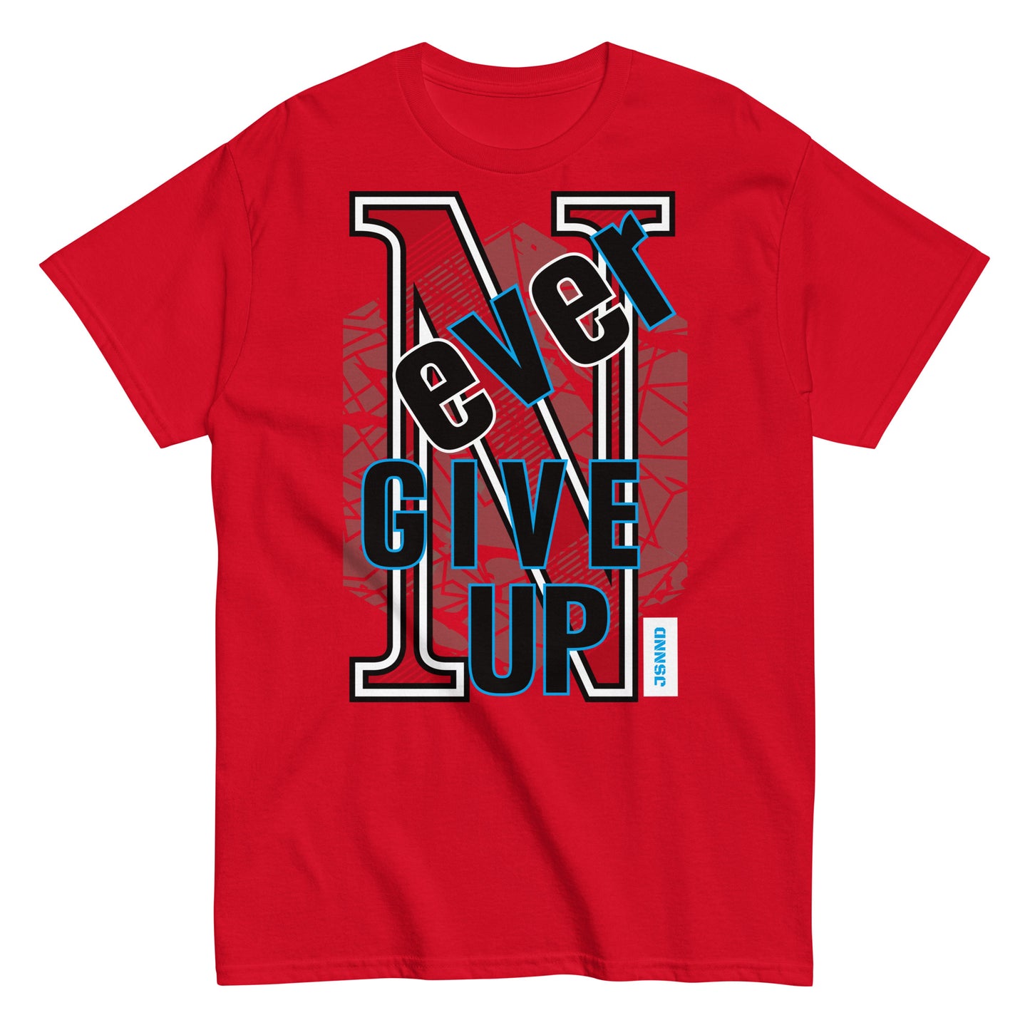 Never give up classic tee