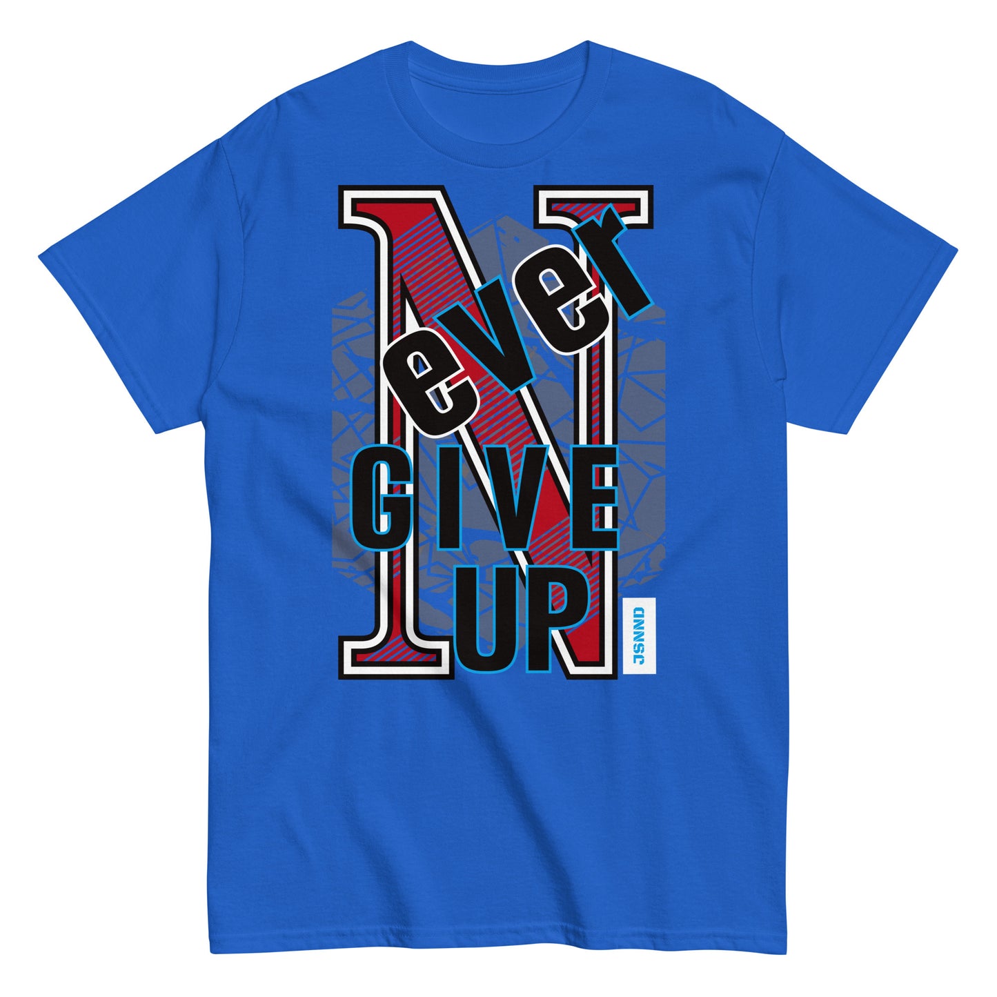 Never give up classic tee