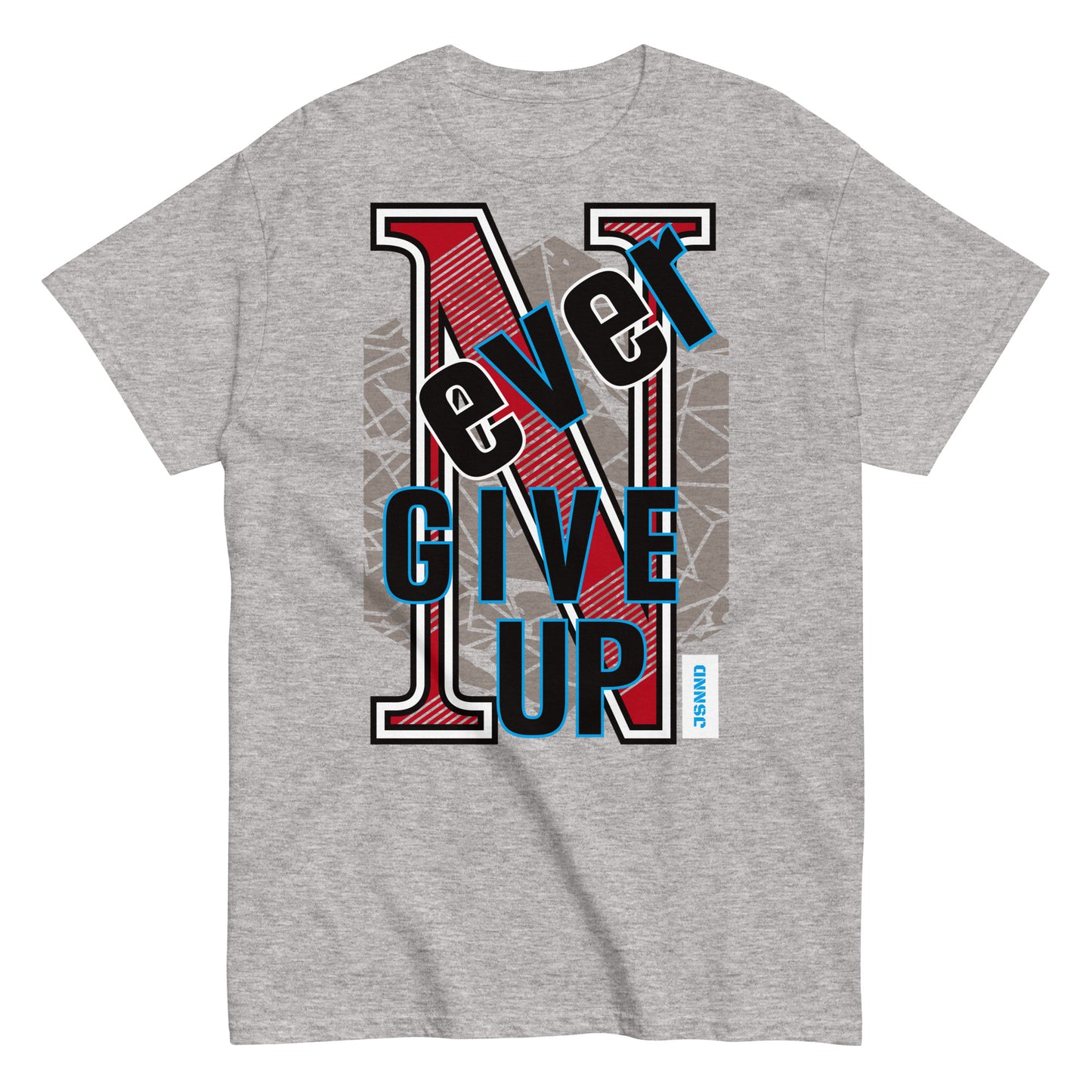 Never give up classic tee