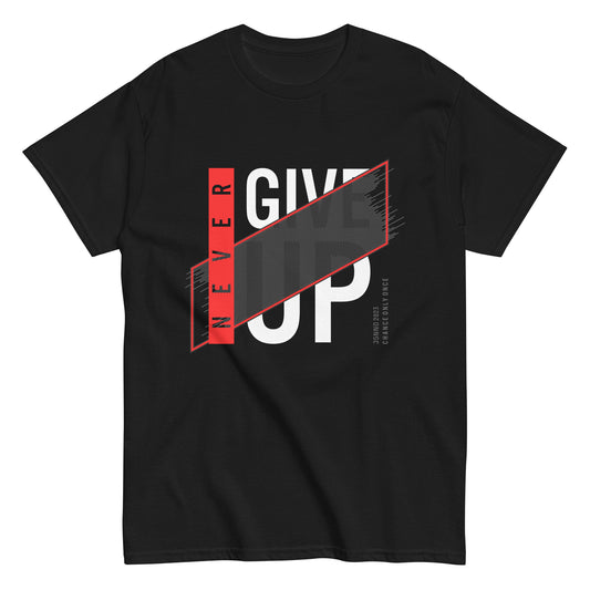 Never give up classic tee